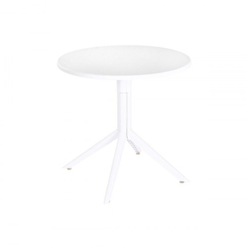 Spisebord - hvid, rund, metal og polypropylen, 80 × 80 × 75 cm