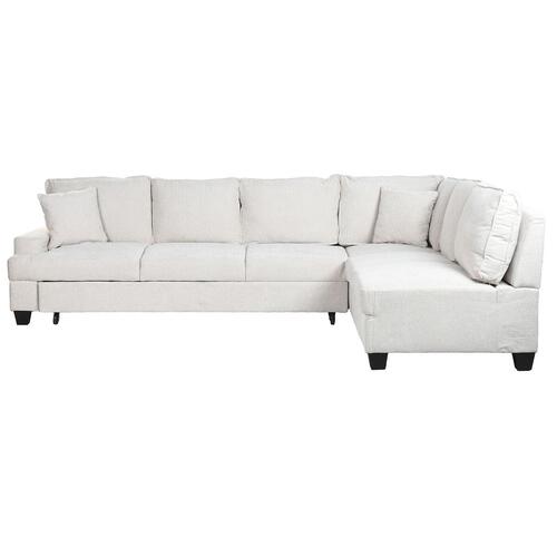 Sovesofa - beige, moderne hjørnesofa 285 × 260 × 90 cm