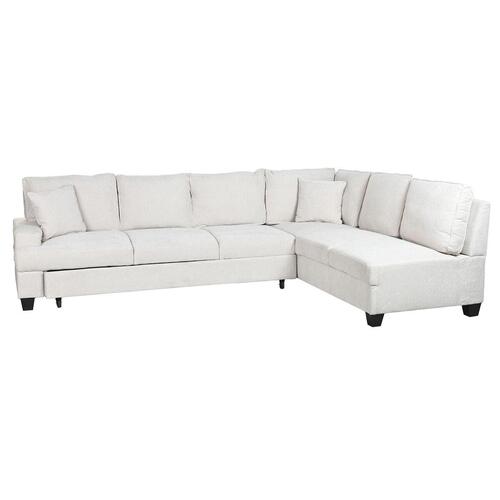 Sovesofa - beige, moderne hjørnesofa 285 × 260 × 90 cm