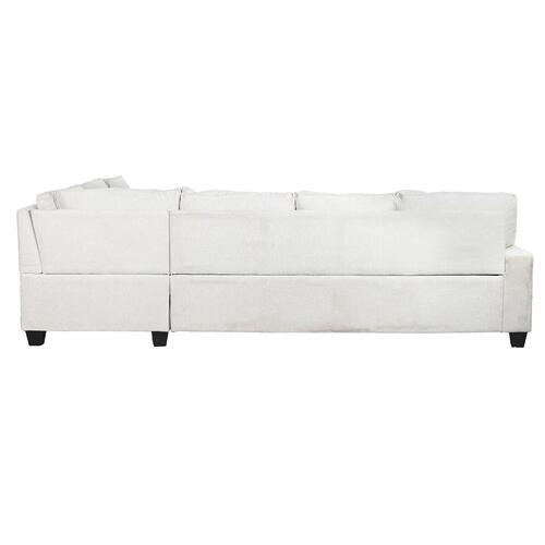 Sovesofa - beige, moderne hjørnesofa 285 × 260 × 90 cm