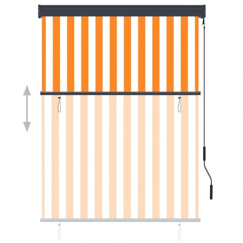 Udendørs rullegardin 120x250 cm hvid og orange