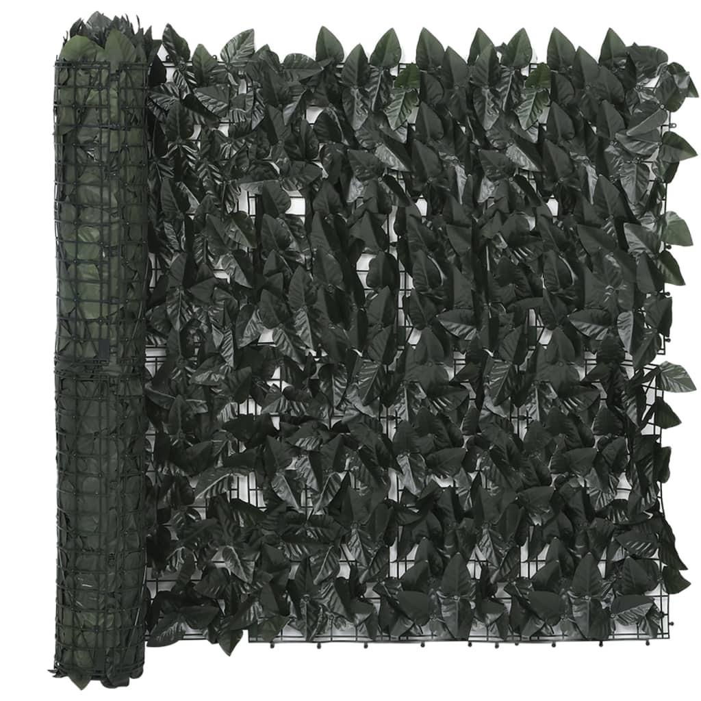 Altanafskærmning 600x75 cm mørkegrønne blade