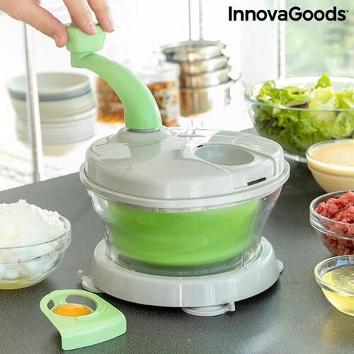 4-i-1 manuel salatslynge, hakker, og mixer med tilbehør og opskrifter Chopix InnovaGoods
