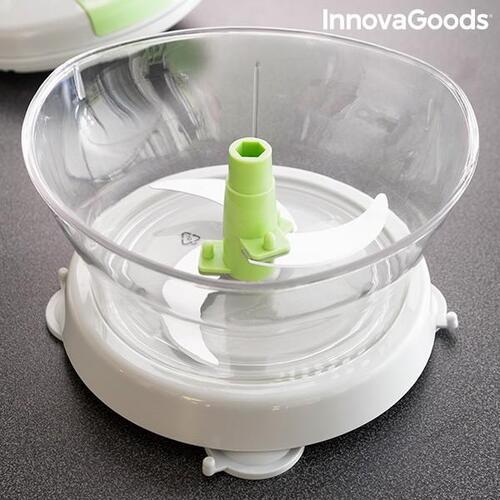 4-i-1 manuel salatslynge, hakker, og mixer med tilbehør og opskrifter Chopix InnovaGoods