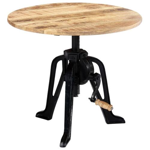 Sidebord 60 x (46-63) cm massivt mangotræ og støbejern
