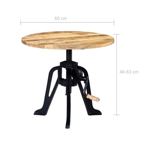 Sidebord 60 x (46-63) cm massivt mangotræ og støbejern