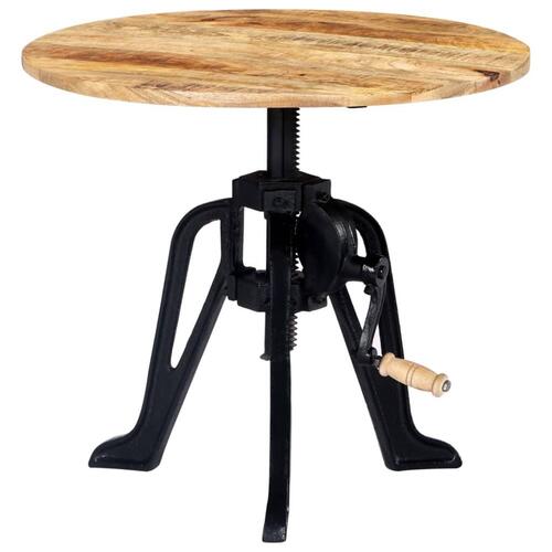 Sidebord 60 x (46-63) cm massivt mangotræ og støbejern