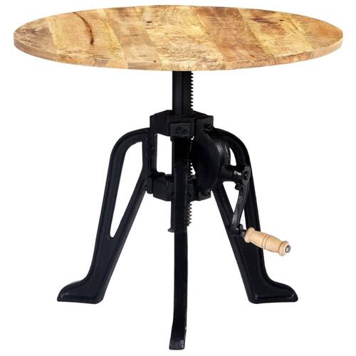 Sidebord 60 x (46-63) cm massivt mangotræ og støbejern