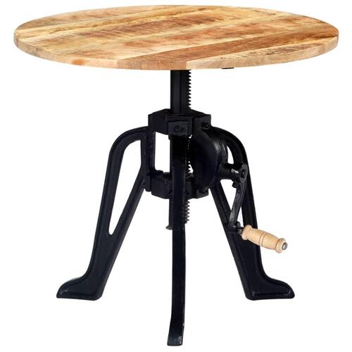 Sidebord 60 x (46-63) cm massivt mangotræ og støbejern