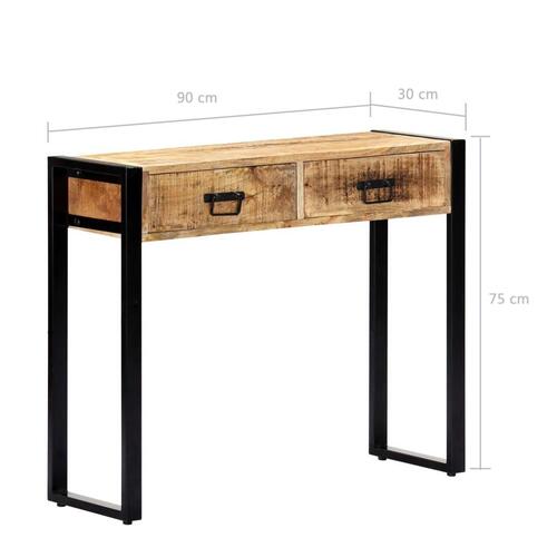 Konsolbord 90 x 30 x 75 cm massivt mangotræ