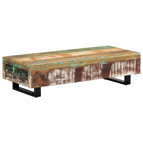 Sofabord 120x50x30 cm massivt genbrugstræ og stål