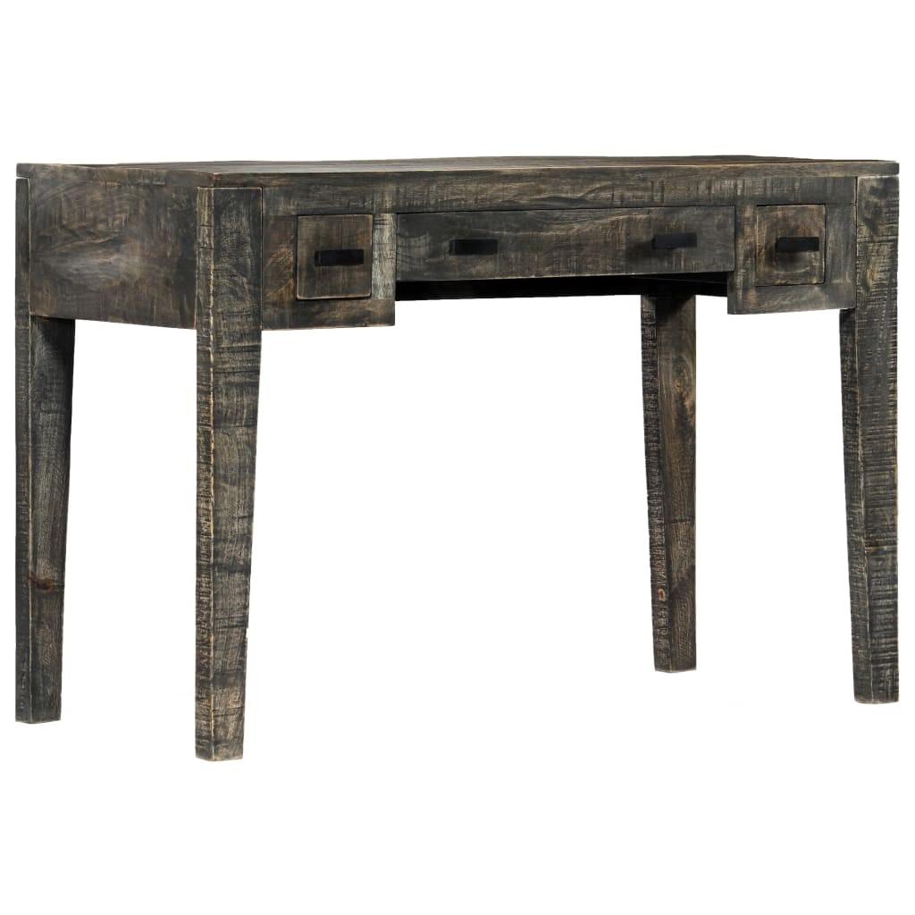Skrivebord 110 X 50 X 75 Cm Massivt Mangotræ Sort