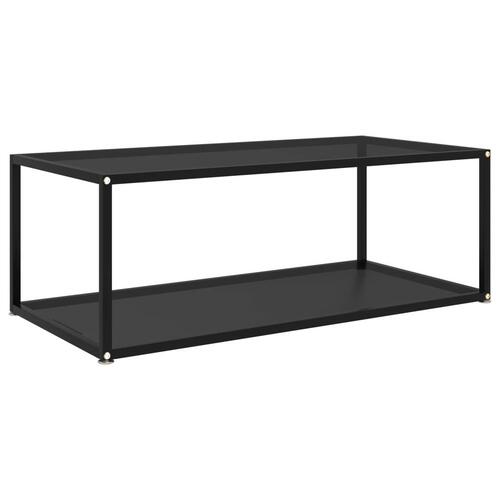 322898 Coffee Table Black 100x50x35 cm Tempered Glass