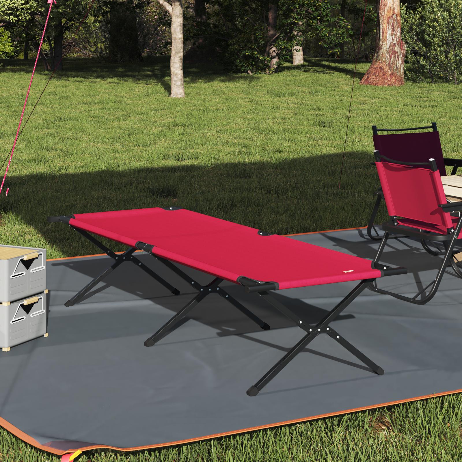 Foldende Camping Seng Rød Oxford stof