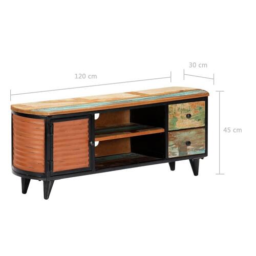 Tv-skab 120x30x45 cm massivt genbrugstræ