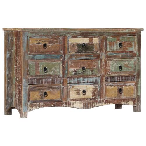 Kommode 130x40x80 cm massivt genbrugstræ
