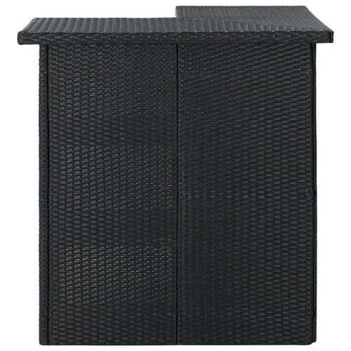 Hjørnebarbord 100x50x105 cm polyrattan sort