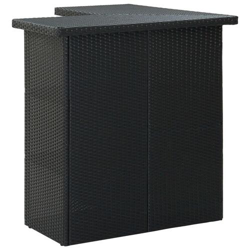 Hjørnebarbord 100x50x105 cm polyrattan sort