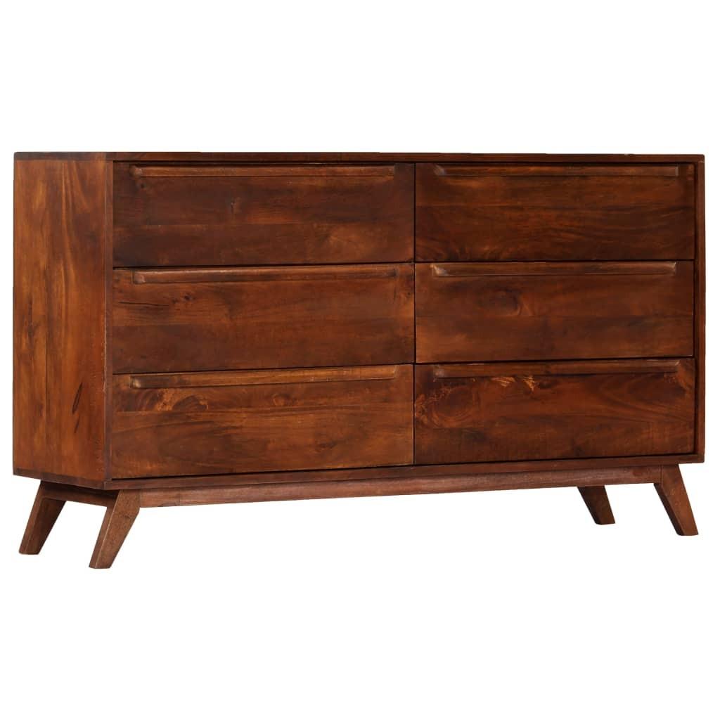 Skuffeskab 140 x 40 x 80 cm massivt mangotræ brun