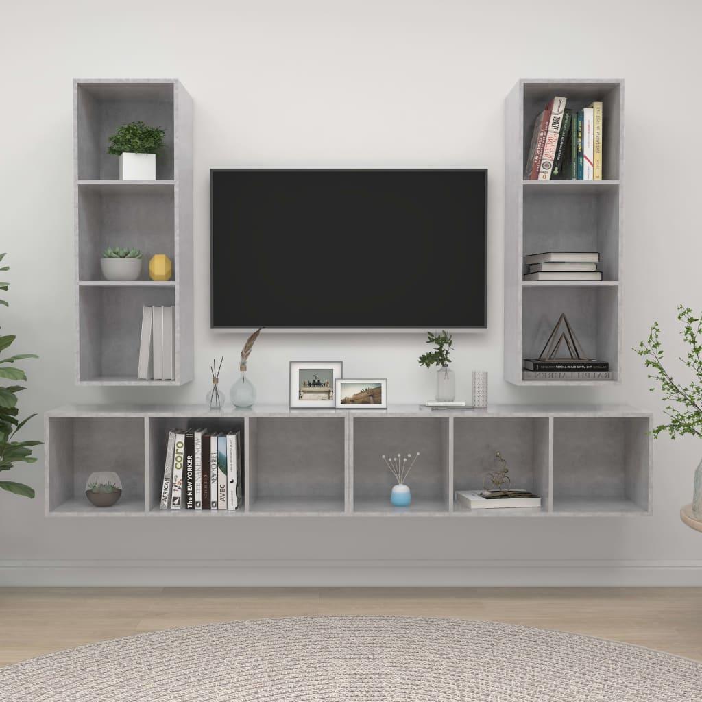 vidaXL | Væg TV Skab | Vægmonteret 4 pcs 37 x 37 x 107,5 cm