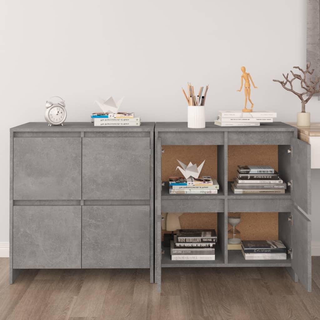vidaXL skænke 2 stk. 70x41x75 cm konstrueret træ betongrå