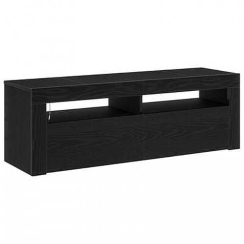 TV Skab med LED Sort Eg 120x35x40 cm Konstrueret Træ