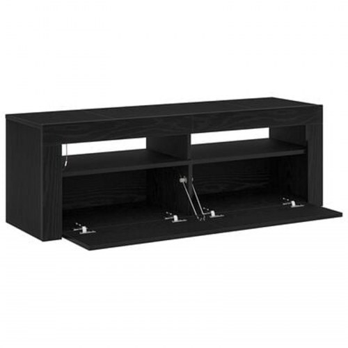 TV Skab med LED Sort Eg 120x35x40 cm Konstrueret Træ