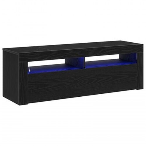 TV Skab med LED Sort Eg 120x35x40 cm Konstrueret Træ