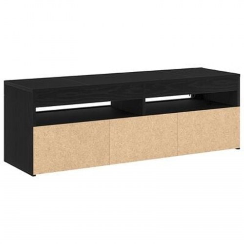 TV Skab med LED Sort Eg 120x35x40 cm Konstrueret Træ