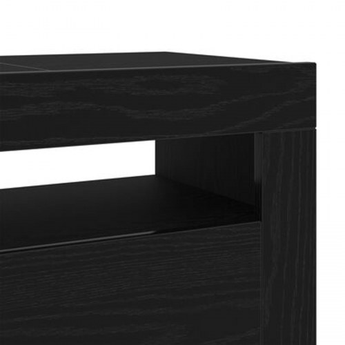 TV Skab med LED Sort Eg 120x35x40 cm Konstrueret Træ
