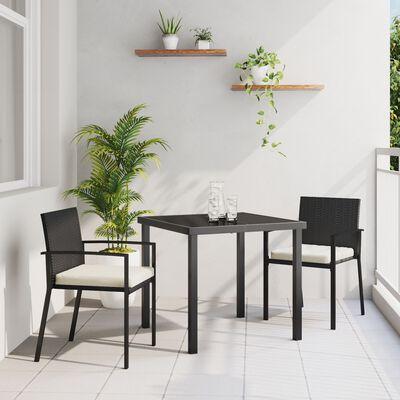 Have spisebordssæt 5 dele - grå, pulverlakeret stål og polyrattan