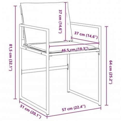 5 Stykke Have Spise Sæt med Puder Hvid Textilene og Stål