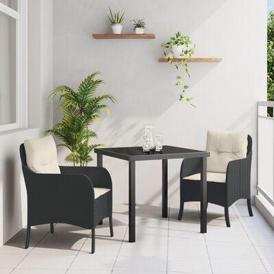 Have spisebordssæt med puder - 7 dele i brun polyrattan