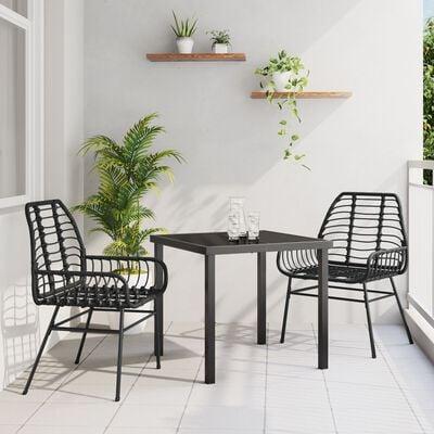 Have spisebordssæt i brun polyrattan - 5 dele, 4 stole + bord