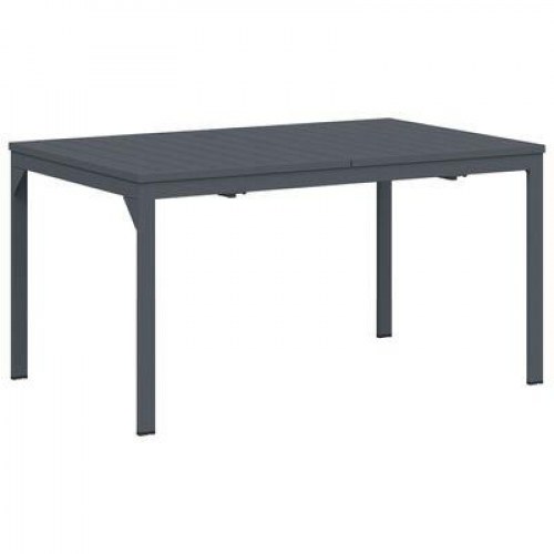 Udtræksborde 2 stk. Mørkegrå 210x90x73 cm stål, udtræks havebord mørkegrå (140-210)x90x73 cm stål