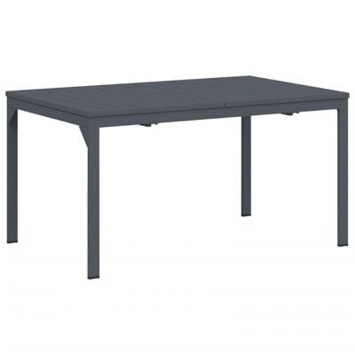 Udtræksborde 2 stk. Mørkegrå 210x90x73 cm stål, udtræks havebord mørkegrå (140-210)x90x73 cm stål