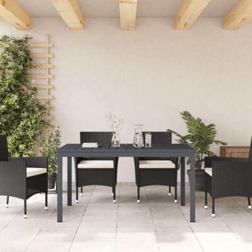 Udtræksborde 2 stk. Mørkegrå 210x90x73 cm stål, udtræks havebord mørkegrå (140-210)x90x73 cm stål