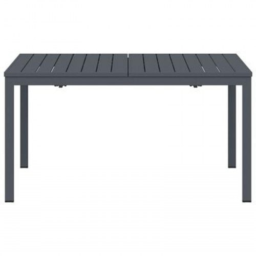 Udtræksborde 2 stk. Mørkegrå 210x90x73 cm stål, udtræks havebord mørkegrå (140-210)x90x73 cm stål