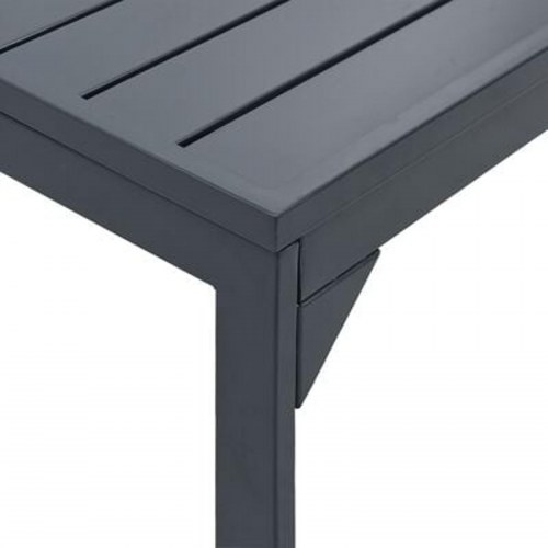 Udtræksborde 2 stk. Mørkegrå 210x90x73 cm stål, udtræks havebord mørkegrå (140-210)x90x73 cm stål