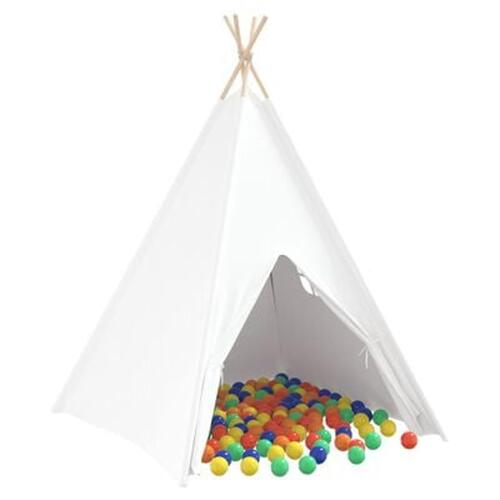 Børne Teepee Telt med Taske Peach & Legetøjsbolde i Hvid