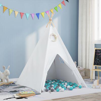 Teepee legetelt - hvid, 120 × 120 × 150 cm, stof og plast