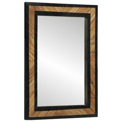 Spejl med spejl Sort og Brunt 70 x 2 x 70 cm Massivt træ akacie