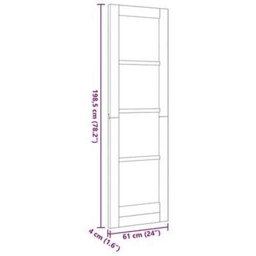 Indvendig Dør 'ORKDAL'Hvid 61x198,5x4 cm Massiv Træ Fyrretræ