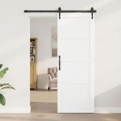 Indvendig Dør "ORKDAL" Hvid 78x211x4 cm Massiv Træs Fyrretræ