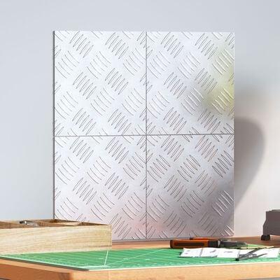 Checker plader 4 stk Sølv 20 x 20 cm Aluminium