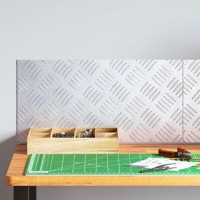 Checker plader 2 stk Sølv 50 x 25 cm Aluminium