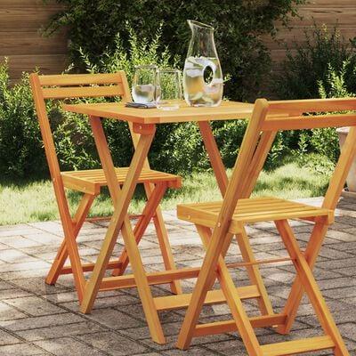 Sammenklappeligt havebord Naturfarvet 60 x 60 x 72 cm