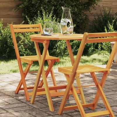 Sammenklappeligt havebord Naturfarvet 60 x 60 x 72 cm