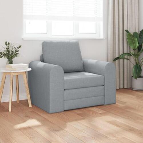 Gulv Sofa Bed 2-i-1 Lysegrå 98x71x83 cm Stof