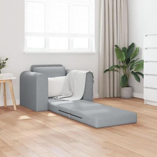 Gulv Sofa Bed 2-i-1 Lysegrå 98x71x83 cm Stof